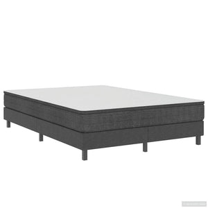 vidaXL Box Spring Bed Frame Grey Fabric 140x200 cm
