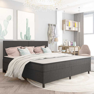 vidaXL Box Spring Bed Frame Grey Fabric 200x200 cm
