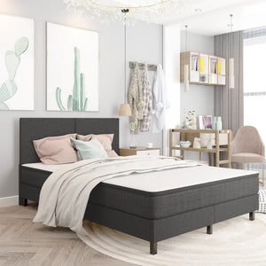 vidaXL Headboard Dark Grey Fabric 180x200 cm