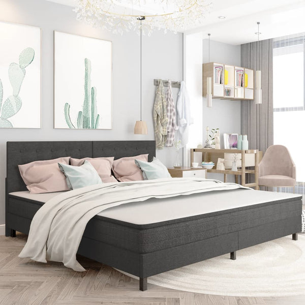 vidaXL Tufted Headboard Dark Grey Fabric 200 x 200 cm