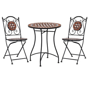 vidaXL 3-Piece Bistro Set Mosaic Ceramic Terracotta