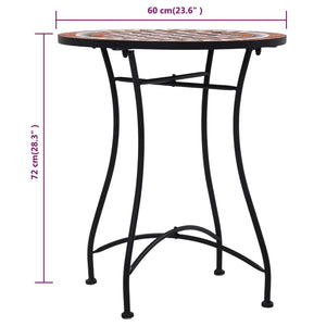 vidaXL 3-Piece Bistro Set Mosaic Ceramic Terracotta