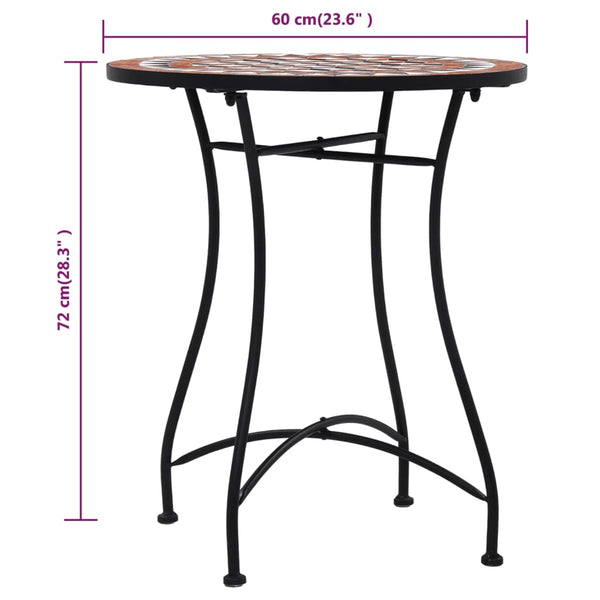 vidaXL 3-Piece Bistro Set Mosaic Ceramic Terracotta