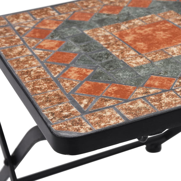 vidaXL 3-Piece Bistro Set Mosaic Ceramic Orange / Grey