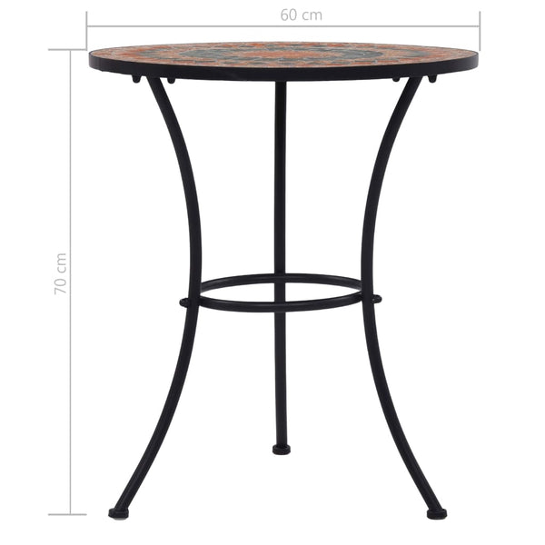 vidaXL 3-Piece Bistro Set Mosaic Ceramic Orange / Grey