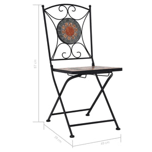 vidaXL 3-Piece Bistro Set Mosaic Ceramic Orange / Grey