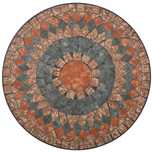 vidaXL 3-Piece Bistro Set Mosaic Ceramic Orange / Grey