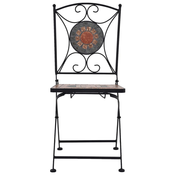 vidaXL 3-Piece Bistro Set Mosaic Ceramic Orange / Grey
