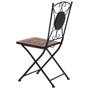 vidaXL 3-Piece Bistro Set Mosaic Ceramic Orange / Grey