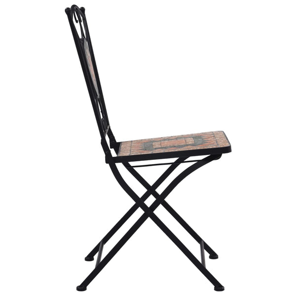 vidaXL 3-Piece Bistro Set Mosaic Ceramic Orange / Grey