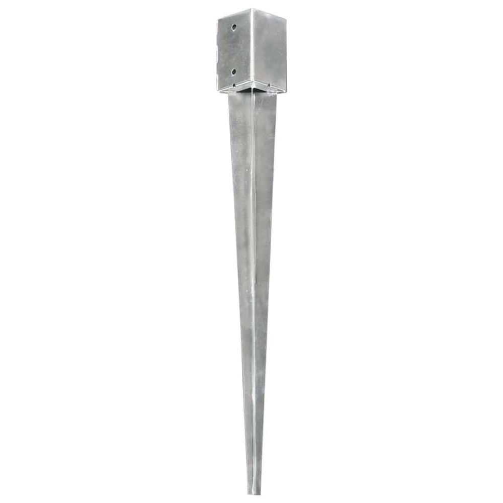 vidaXL Ground Spikes 6 pcs. Silver 9x9x90 cm Galvanized Steel