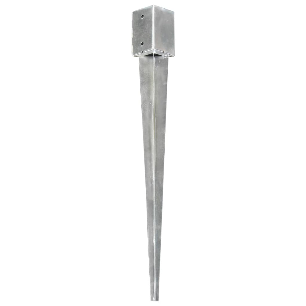 vidaXL Ground Spikes 12 pcs. Silver 9x9x90 cm Galvanized Steel