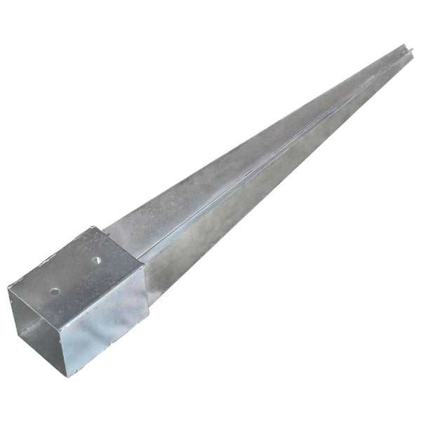 vidaXL Ground Spikes 12 pcs Silver 10x10x76 cm Galvanized Steel