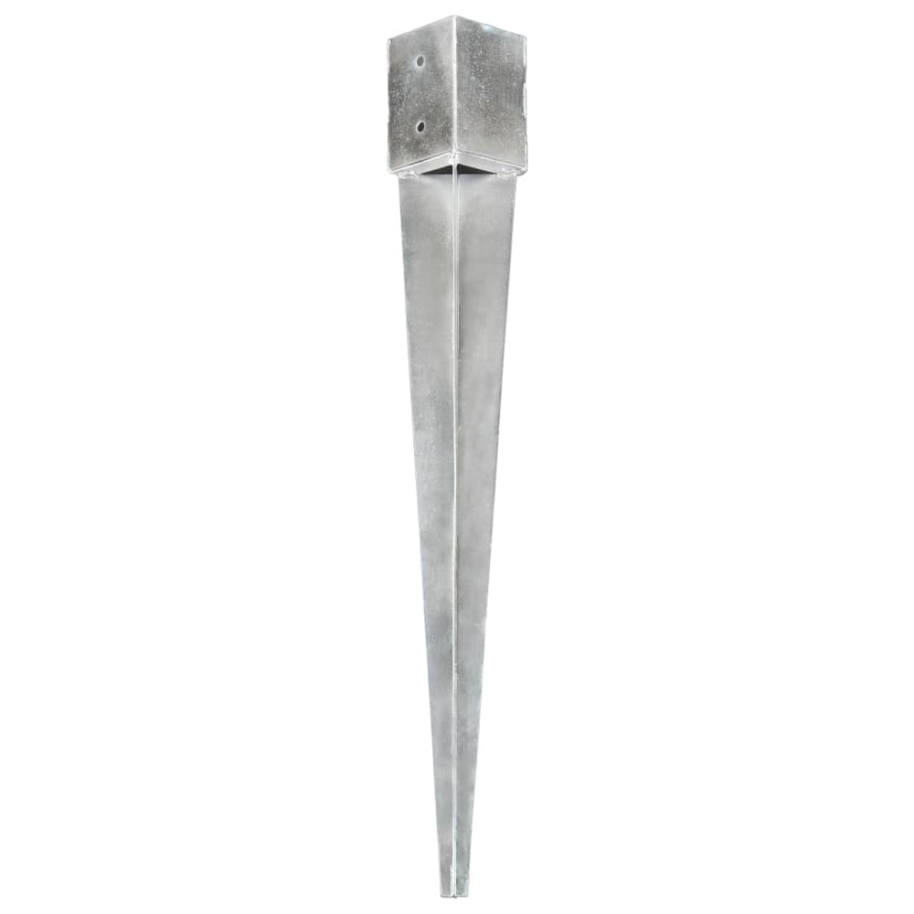 vidaXL Ground Spikes 12 pcs. Silver 10x10x91 cm Galvanized Steel
