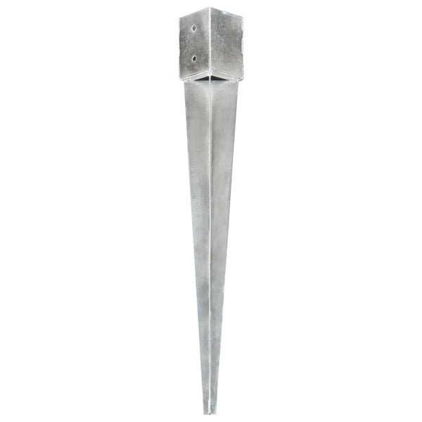 vidaXL Ground Spikes 12 pcs. Silver 10x10x91 cm Galvanized Steel