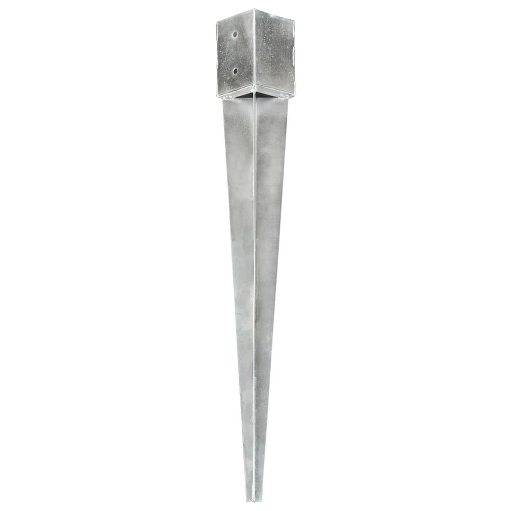 vidaXL Ground Spikes 6 pcs Silver 12x12x89 cm Galvanized Steel