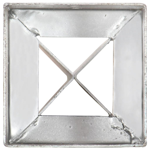 vidaXL Ground Spikes 6 pcs Silver 12x12x89 cm Galvanized Steel