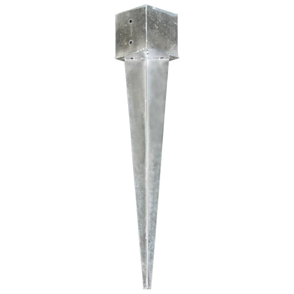 vidaXL Ground Spikes 6 pcs. Silver 14x14x91 cm Galvanized Steel