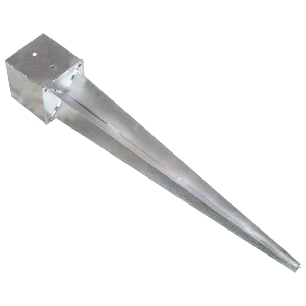 vidaXL Ground Spikes 6 pcs. Silver 14x14x91 cm Galvanized Steel