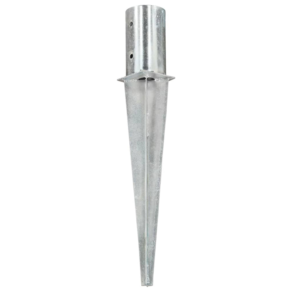 vidaXL Ground Spikes 6 pcs Silver 8x61 cm Galvanized Steel