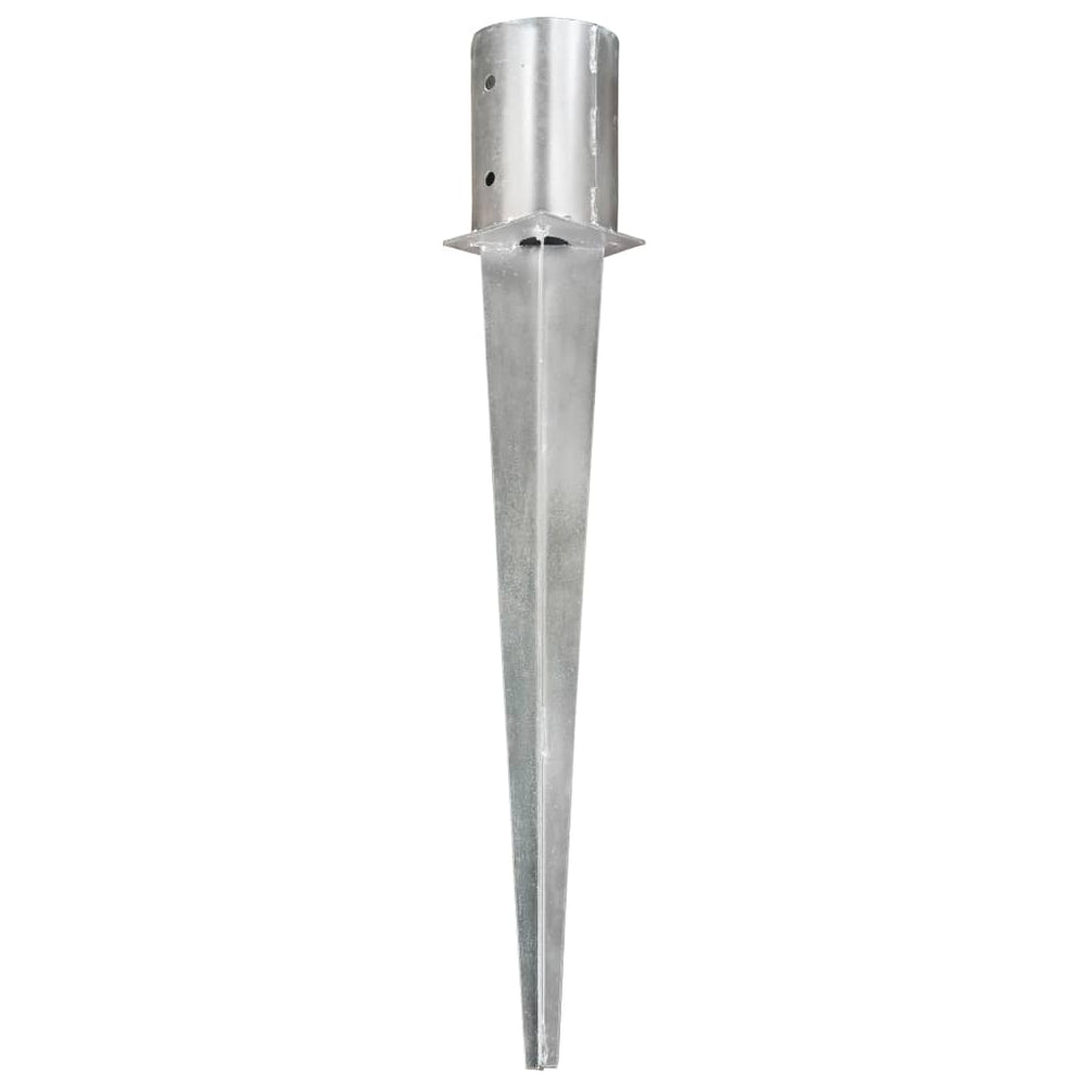 vidaXL Ground Spikes 6 pcs. Silver 10x76 cm Galvanized Steel