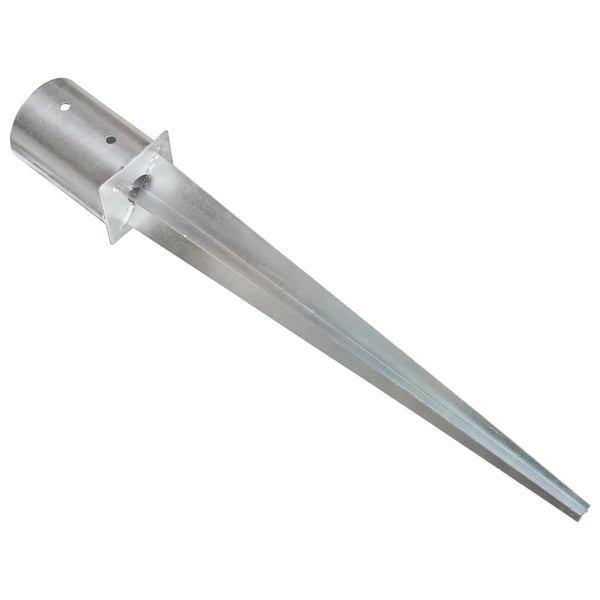 vidaXL Ground Spikes 6 pcs. Silver 10x76 cm Galvanized Steel