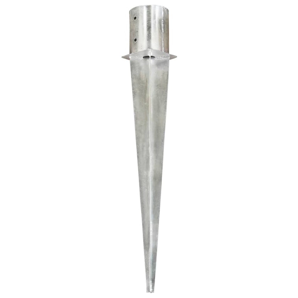 vidaXL Ground Spikes 6 pcs Silver 12×91 cm Galvanized Steel