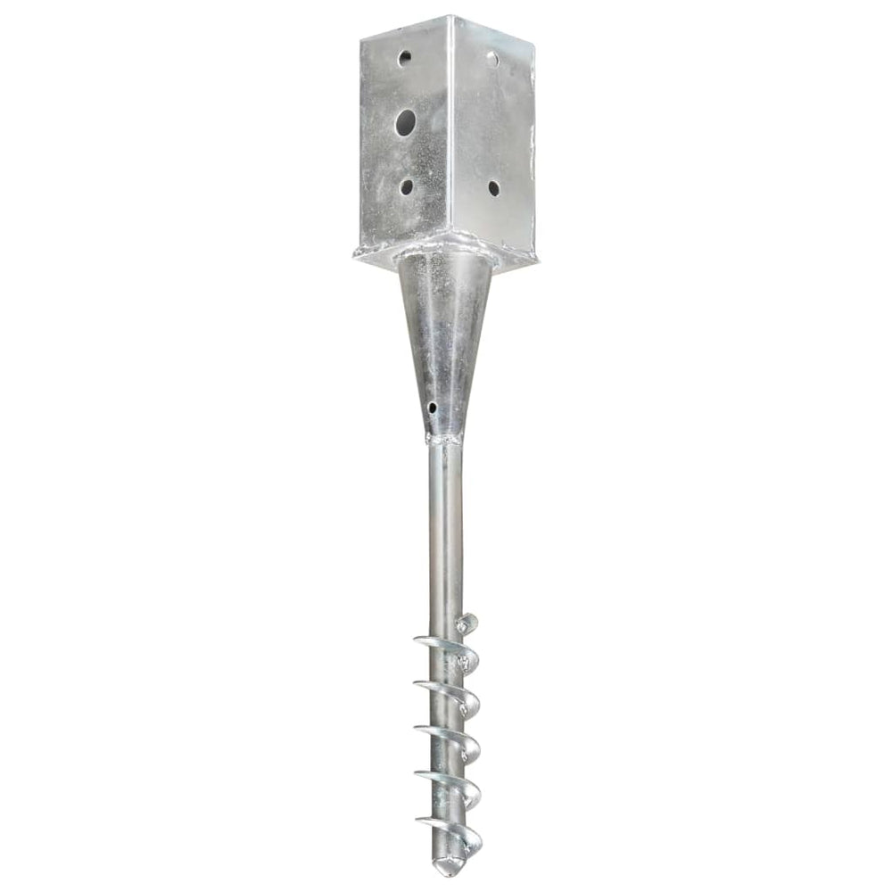 vidaXL Ground Spikes 6 pcs. Silver 8×8×57 cm Galvanized Steel