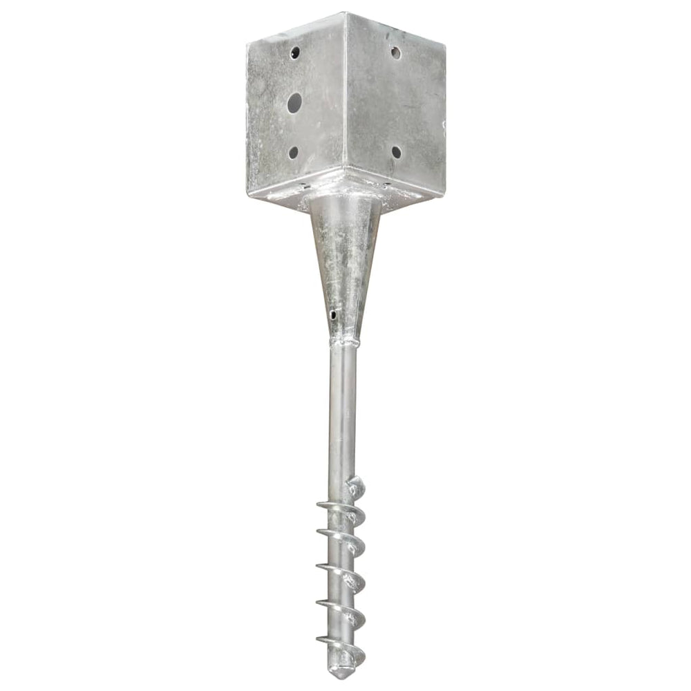 vidaXL Ground Spikes 2 pcs. Silver 12×12×56 cm Galvanized Steel