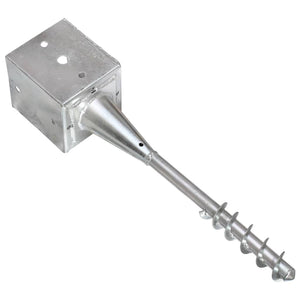 vidaXL Ground Spikes 2 pcs. Silver 12×12×56 cm Galvanized Steel