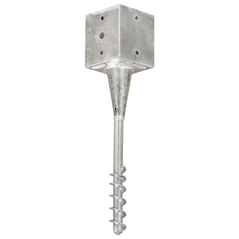 vidaXL Ground Spikes 6 pcs. Silver 12×12×56 cm Galvanized Steel