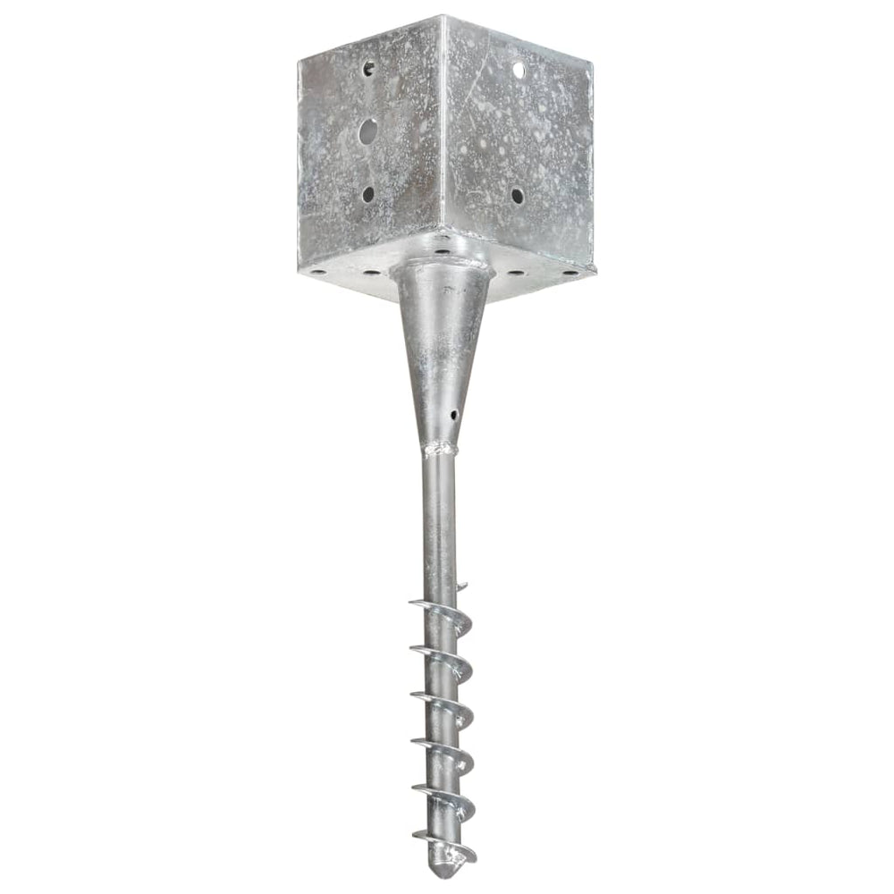 vidaXL Ground Spikes 6 pcs Silver 14x14x58 cm Galvanized Steel