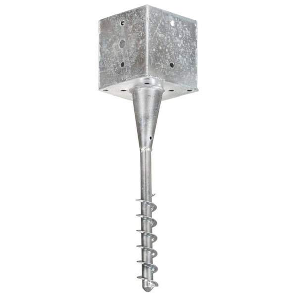 vidaXL Ground Spikes 6 pcs Silver 14x14x58 cm Galvanized Steel
