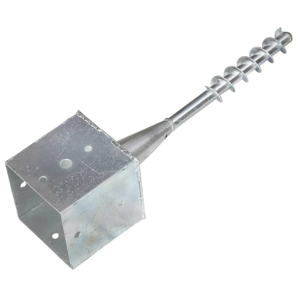 vidaXL Ground Spikes 6 pcs Silver 14x14x58 cm Galvanized Steel