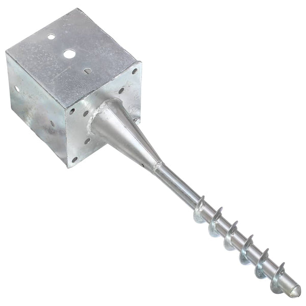 vidaXL Ground Spikes 6 pcs Silver 14x14x58 cm Galvanized Steel