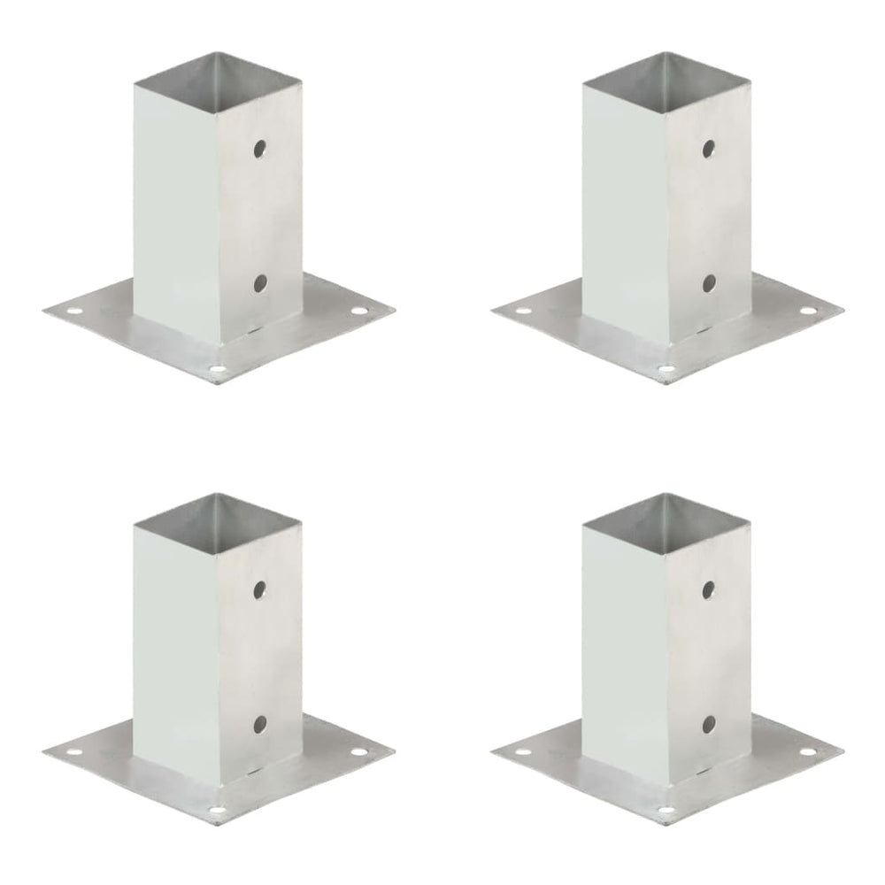 vidaXL Post Anchors 4 pcs. Galvanized Metal 71 mm