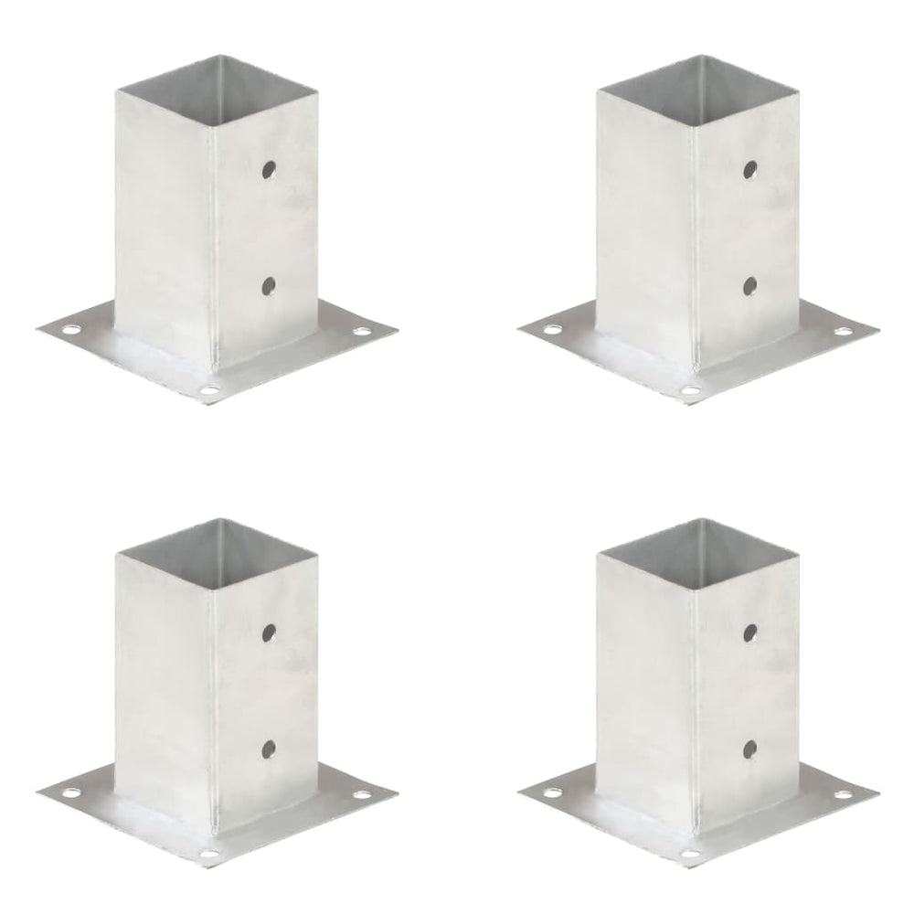 vidaXL Post Anchors 4 pcs. Galvanized Metal 81 mm