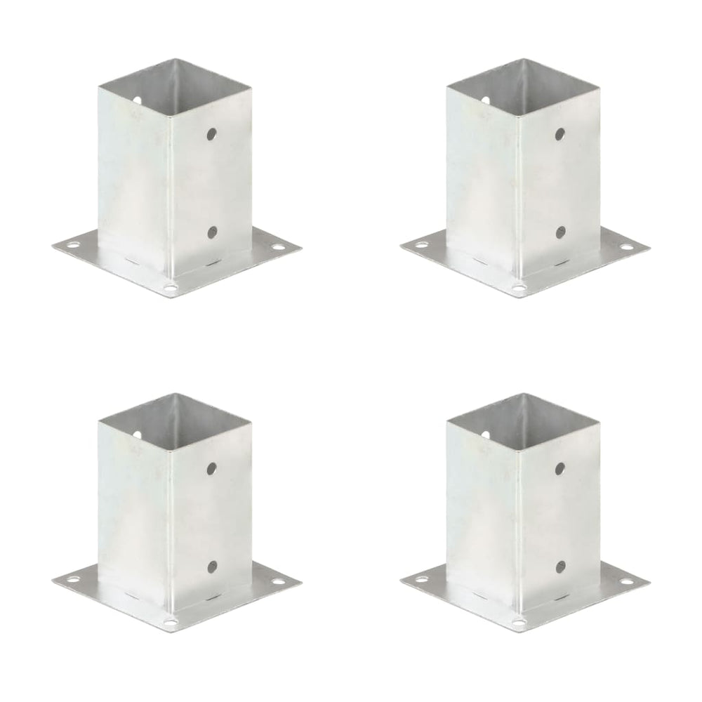 vidaXL Post Anchors 4 pcs. Galvanized Metal 91 mm