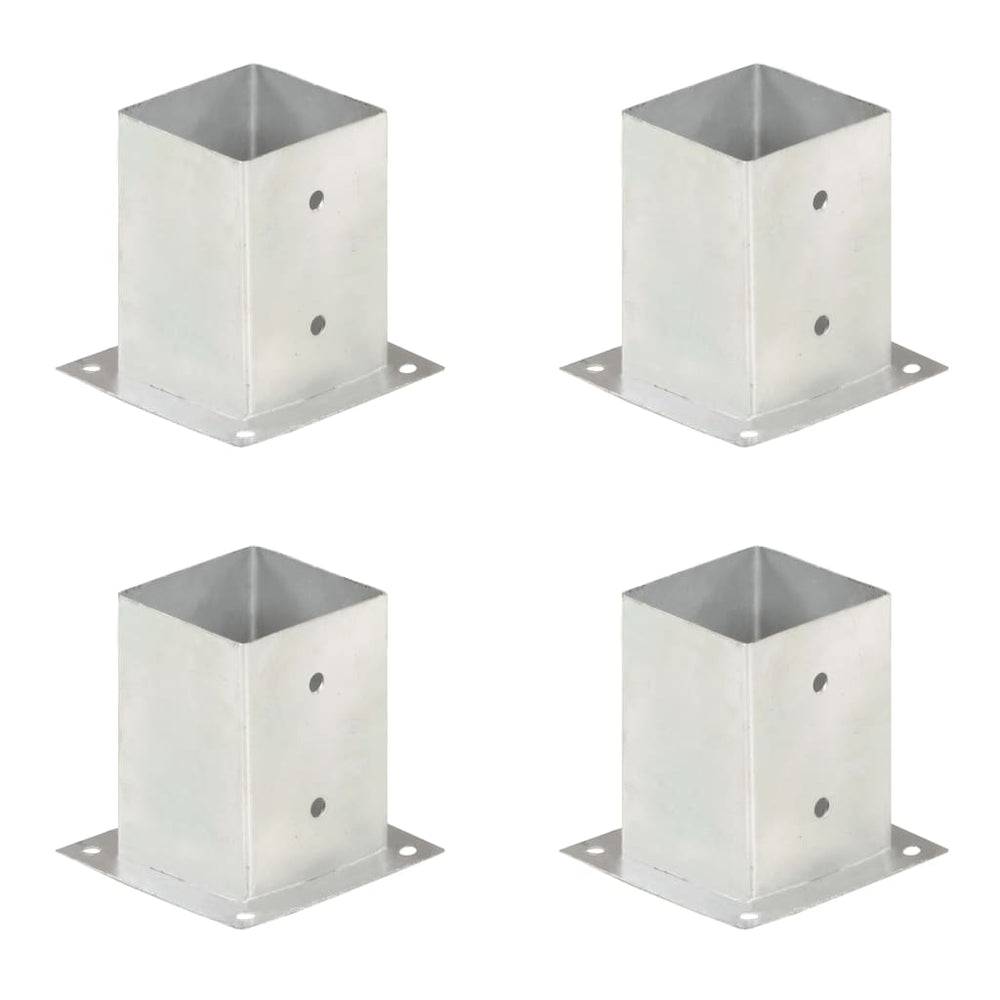 vidaXL Post Anchors 4 pcs. Galvanized Metal 101 mm
