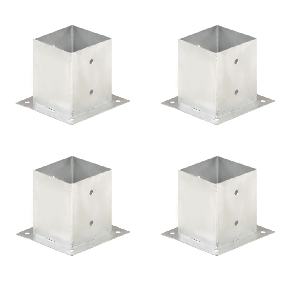 vidaXL Post Anchors 4 pcs. Galvanized Metal 121 mm