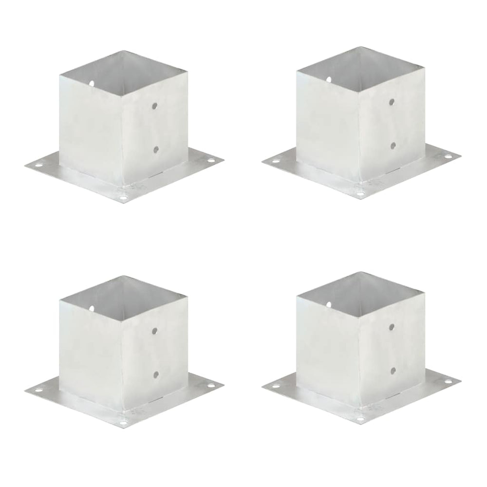 vidaXL Post Anchors 4 pcs. Galvanized Metal 141 mm