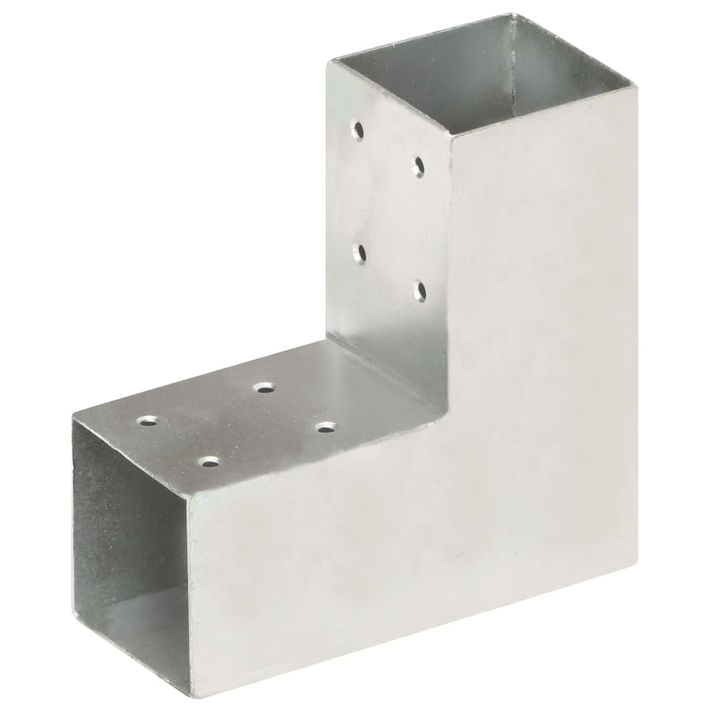 vidaXL Post Connector L-Shape Galvanised Metal 71 x 71 mm