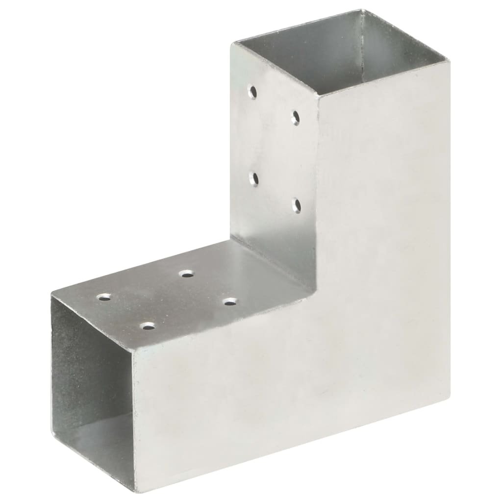 vidaXL Post Connector L-Shape Galvanised Metal 71 x 71 mm