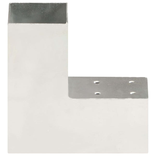 vidaXL Post Connector L-Shape Galvanised Metal 71 x 71 mm