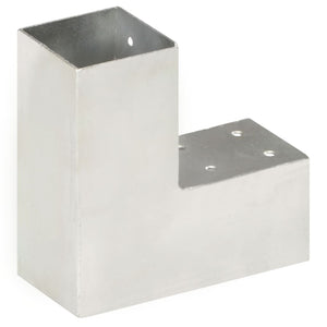 vidaXL Post Connector L-Shape Galvanised Metal 71 x 71 mm