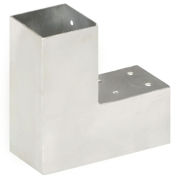 vidaXL Post Connector L-Shape Galvanised Metal 71 x 71 mm