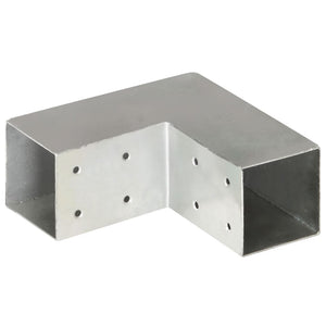 vidaXL Post Connector L-Shape Galvanised Metal 71 x 71 mm