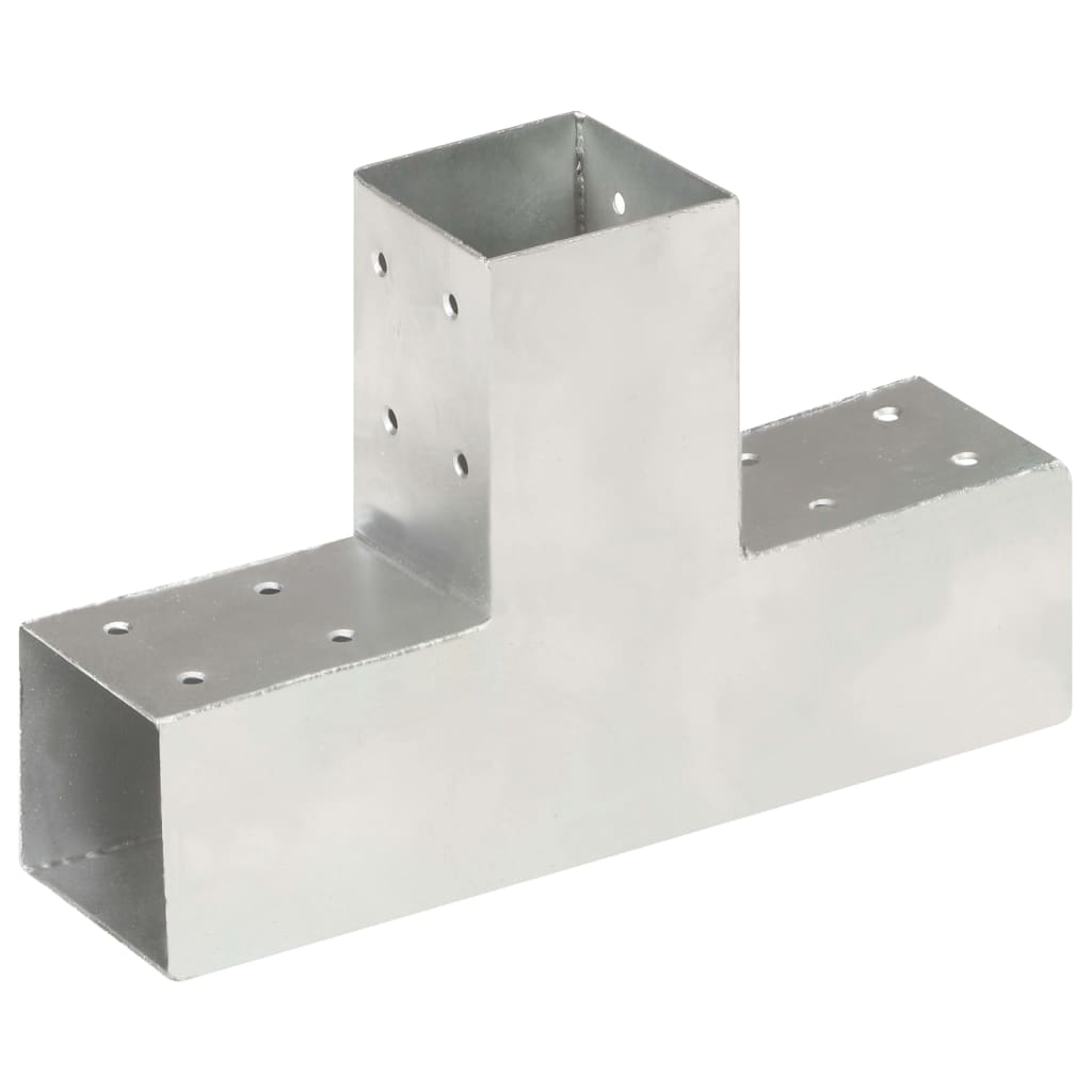 vidaXL Post Connector T-Shape Galvanised Metal 71 x 71 mm