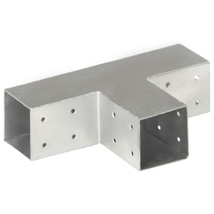 vidaXL Post Connector T-Shape Galvanised Metal 71 x 71 mm