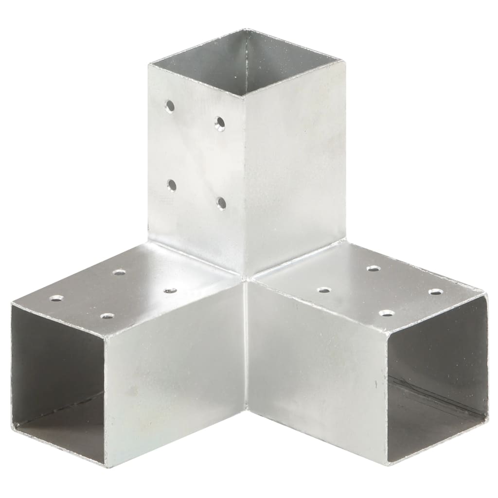 vidaXL Post Connector Y-Shape Galvanized Metal 71 x 71 mm